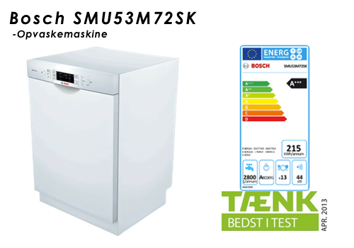 Bosch Opvaskemaskine SMU53M72SK Bedste Testvinder i Tænk